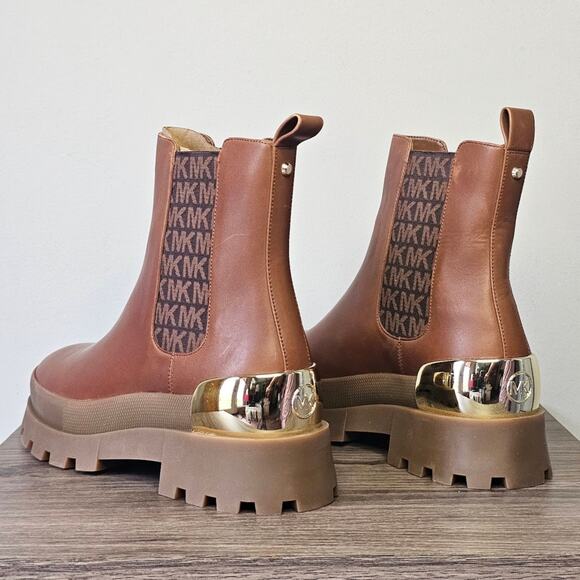 Michael Kors Women's Rowan Leather Bootie Size 8 Luggage NWT - Picture 6 of 8